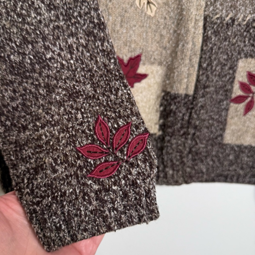 Vintage Northern Reflections Zip Up Sweater Women’s Size Small Fall Leaves - Picture 5 of 15